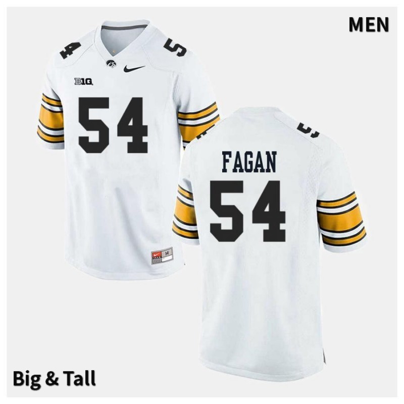 Men's Iowa Hawkeyes NCAA #54 Matt Fagan White Authentic Nike Big & Tall Alumni Stitched College Football Jersey RF34M00AQ